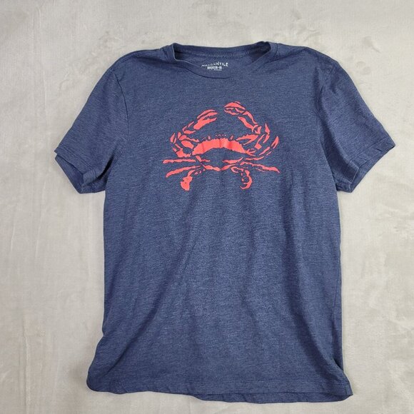 J. Crew Mercantile Navy & Red Broken-In Men's Crab Tee | Size S - Picture 1 of 6